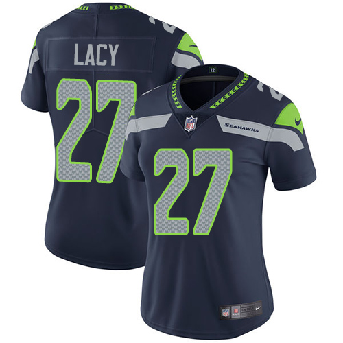 Nike Seahawks #27 Eddie Lacy Steel Blue Team Color Women's Stitched NFL Vapor Untouchable Limited Jersey